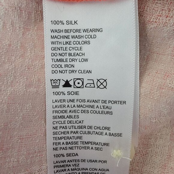 Tommy Bahama Mens Button Down Shirt Sz L Short Sleeve100% Silk Orange Palm Trees - Picture 8 of 11